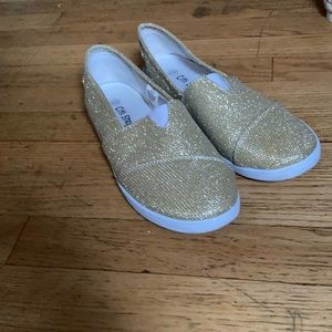 Gold Sparkly slide on shoes